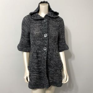Free People Chunky Knit Hooded Sweater Cardigan